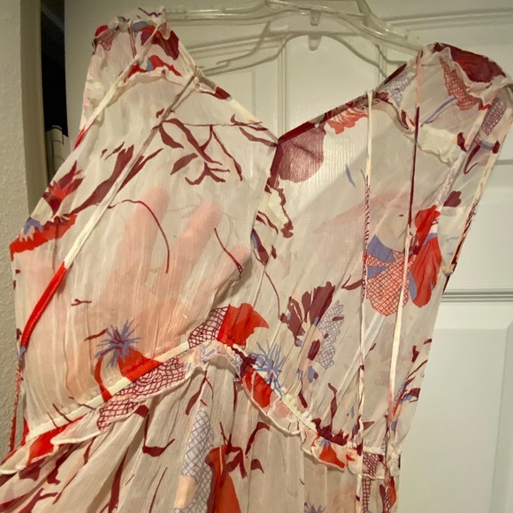 Hugo Boss Women’s Sheer Chiffon Floral Print Maxi Dress XS-S sample New NWOT - Picture 5 of 17